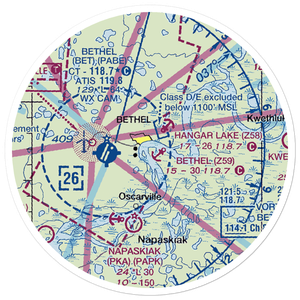 Bethel Seaplane Base (Z59) VFR Sectional Sticker (20 mile)