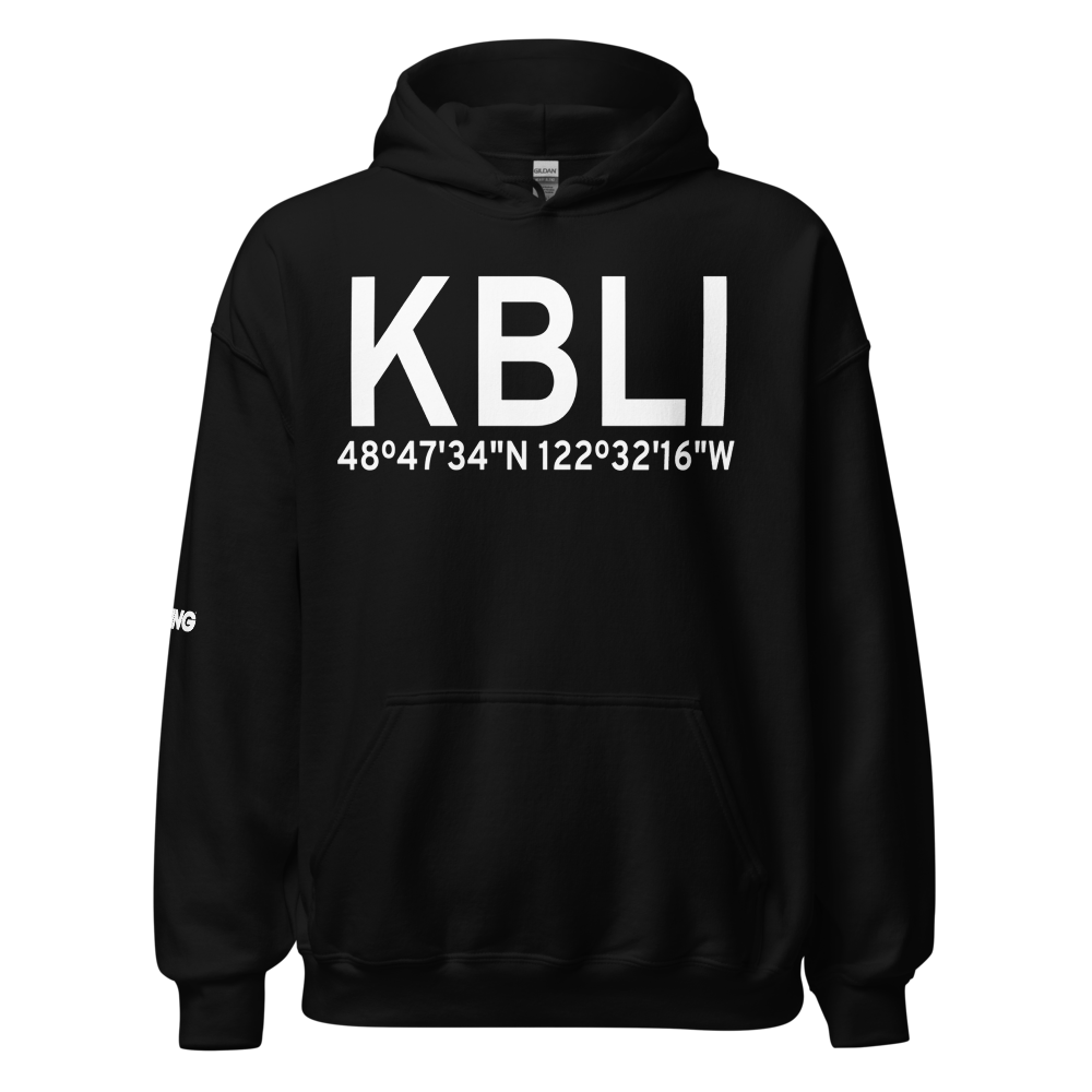 Bellingham International Airport (KBLI) ICAO Hoodie Sweatshirt 