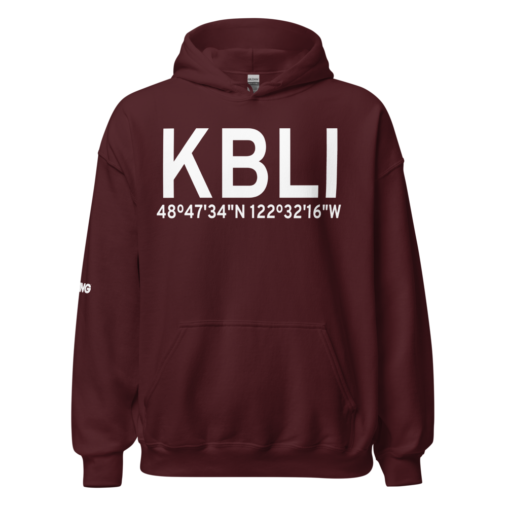 Bellingham International Airport (KBLI) ICAO Hoodie Sweatshirt 