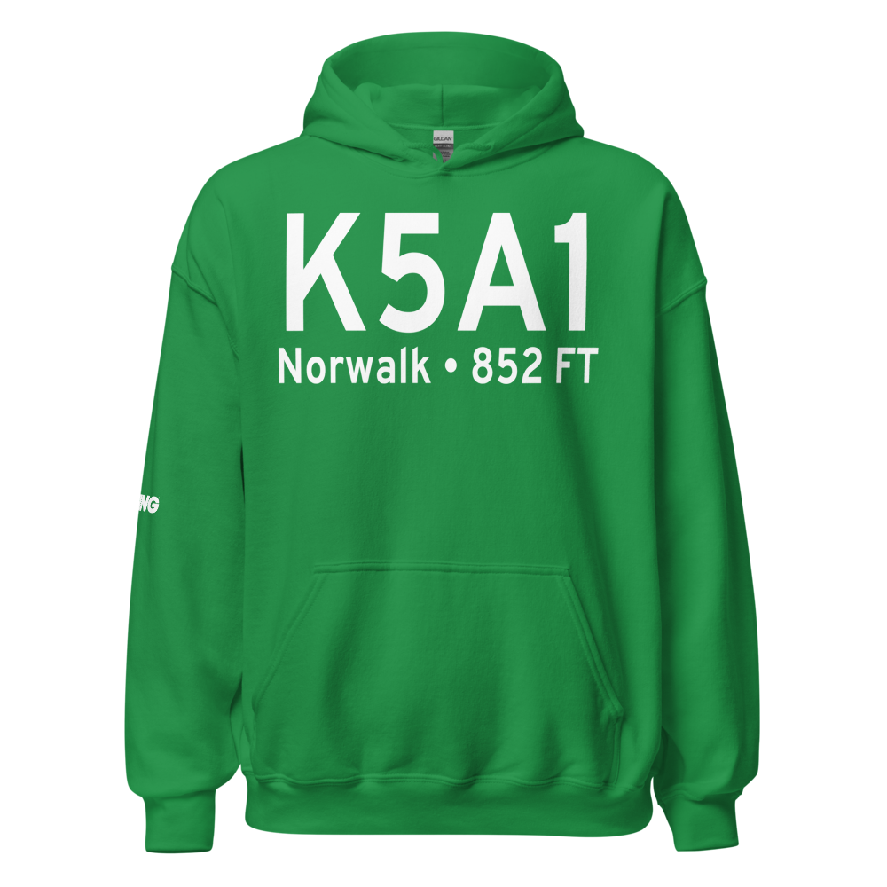 Norwalk Huron County Airport (K5A1) ICAO Hoodie Sweatshirt 