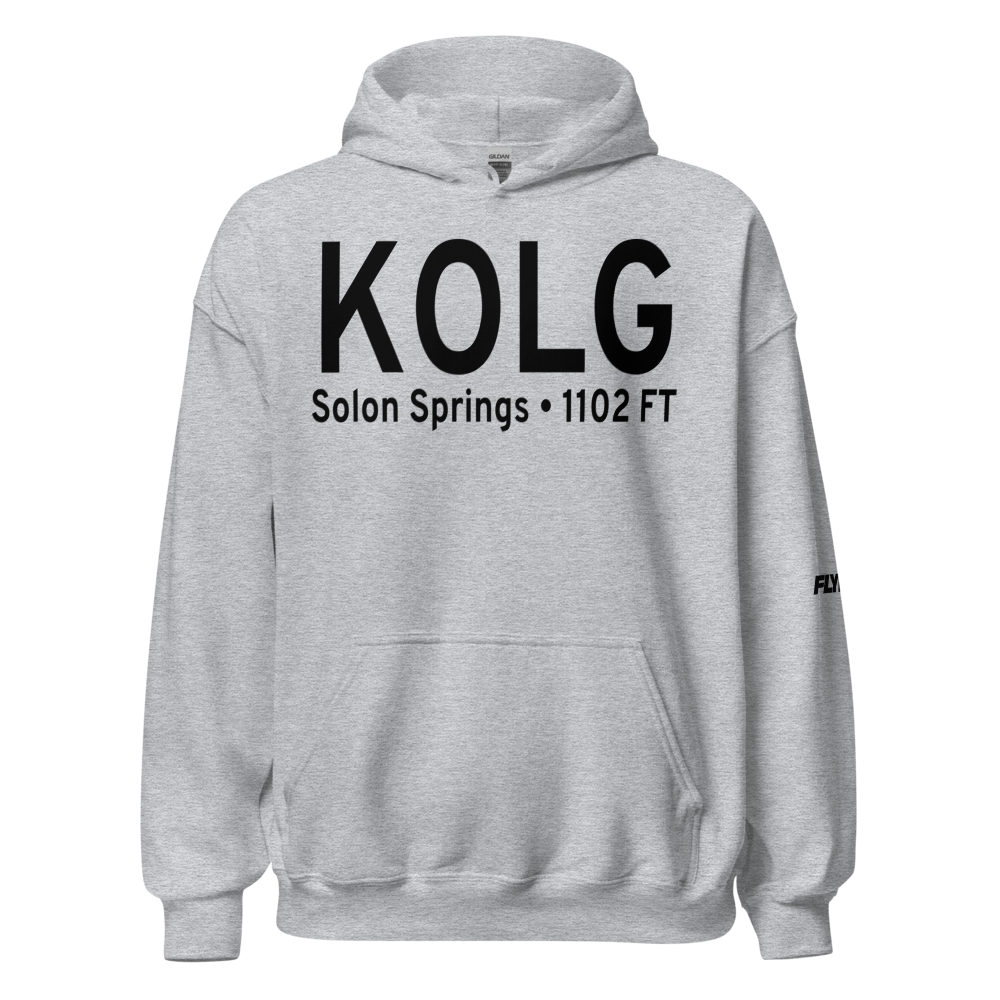 Solon Springs Municipal Airport (KOLG) ICAO Hoodie Sweatshirt 
