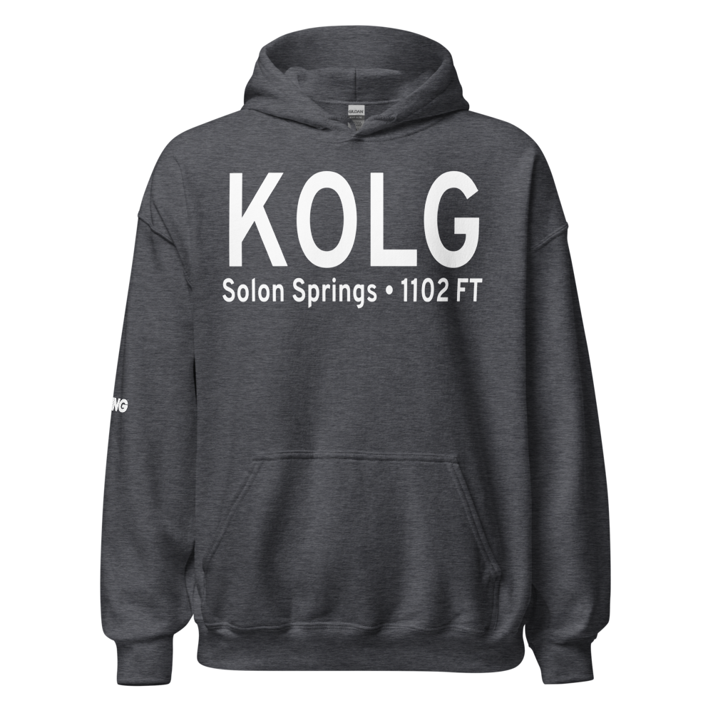 Solon Springs Municipal Airport (KOLG) ICAO Hoodie Sweatshirt 