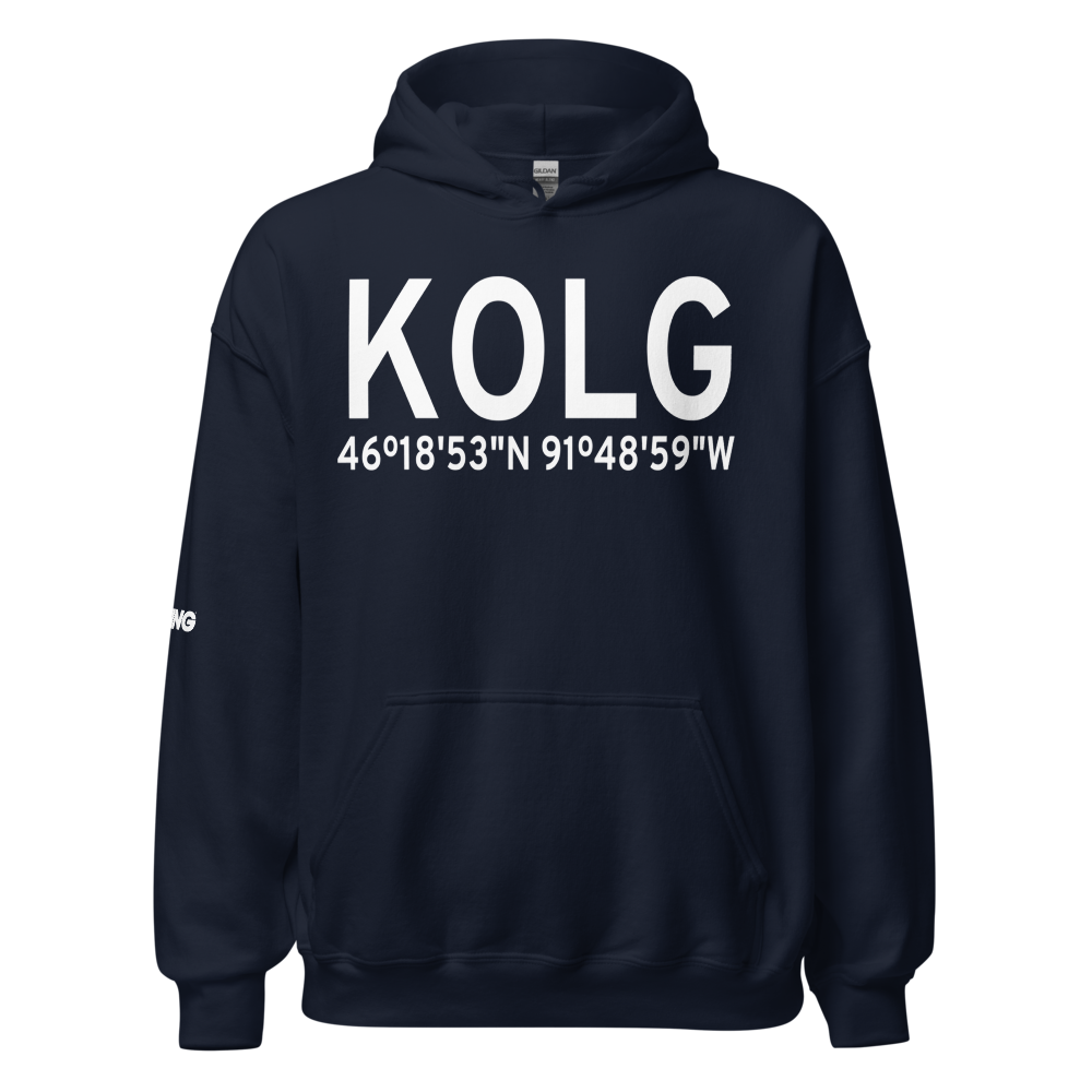 Solon Springs Municipal Airport (KOLG) ICAO Hoodie Sweatshirt 