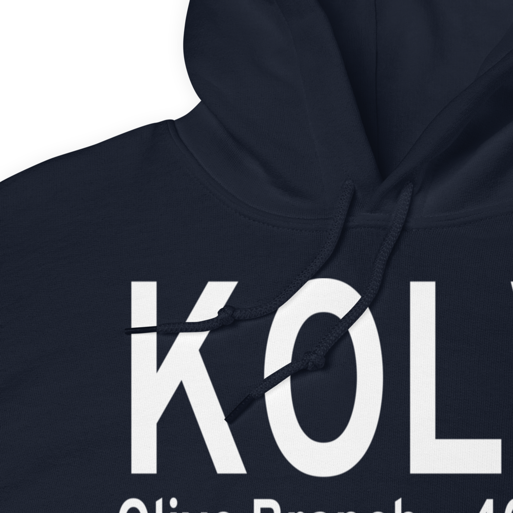 Olive Branch Airport (KOLV) ICAO Hoodie Sweatshirt 