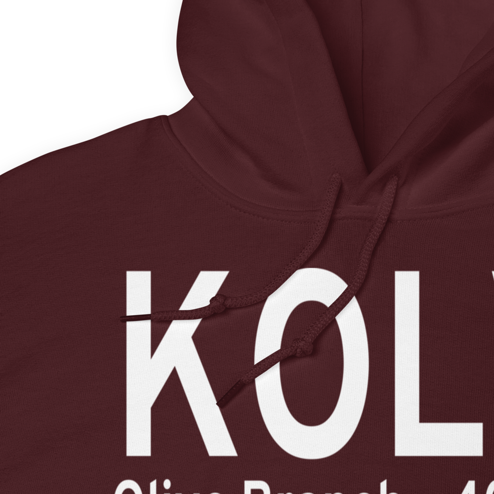 Olive Branch Airport (KOLV) ICAO Hoodie Sweatshirt 