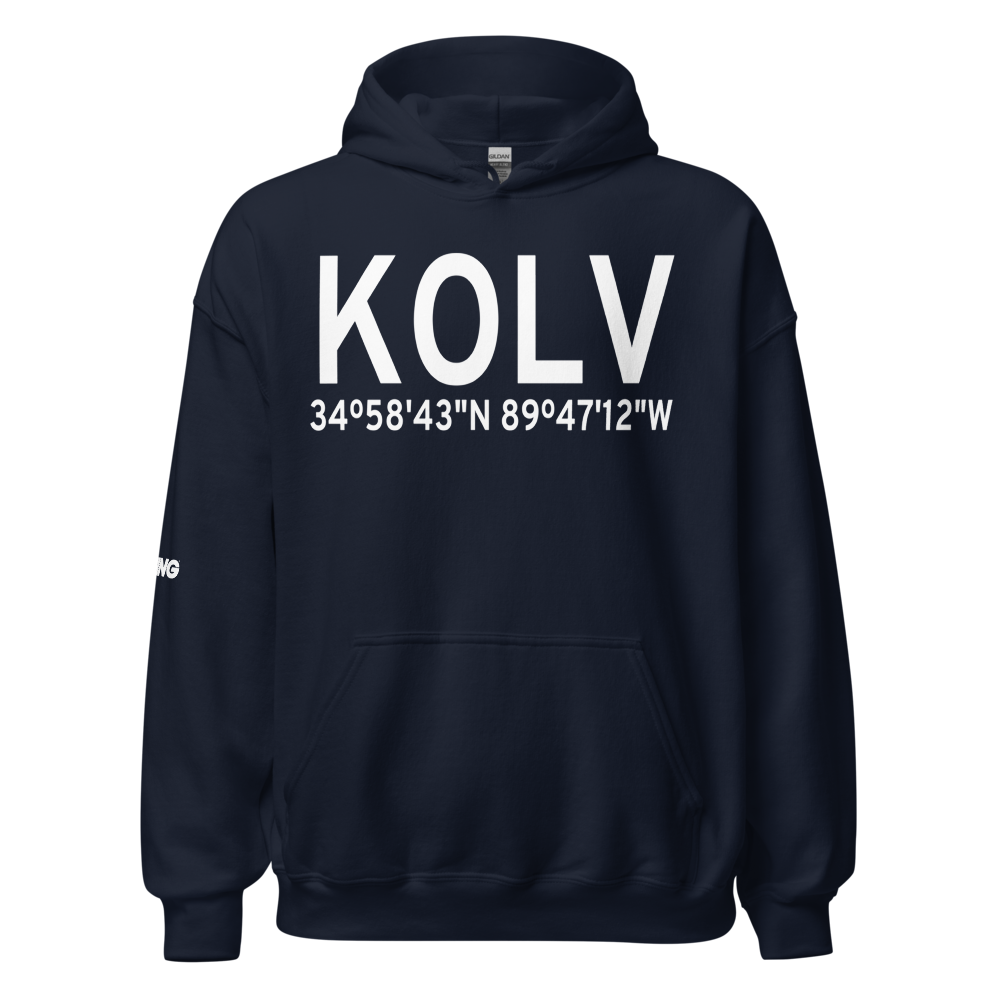 Olive Branch Airport (KOLV) ICAO Hoodie Sweatshirt 
