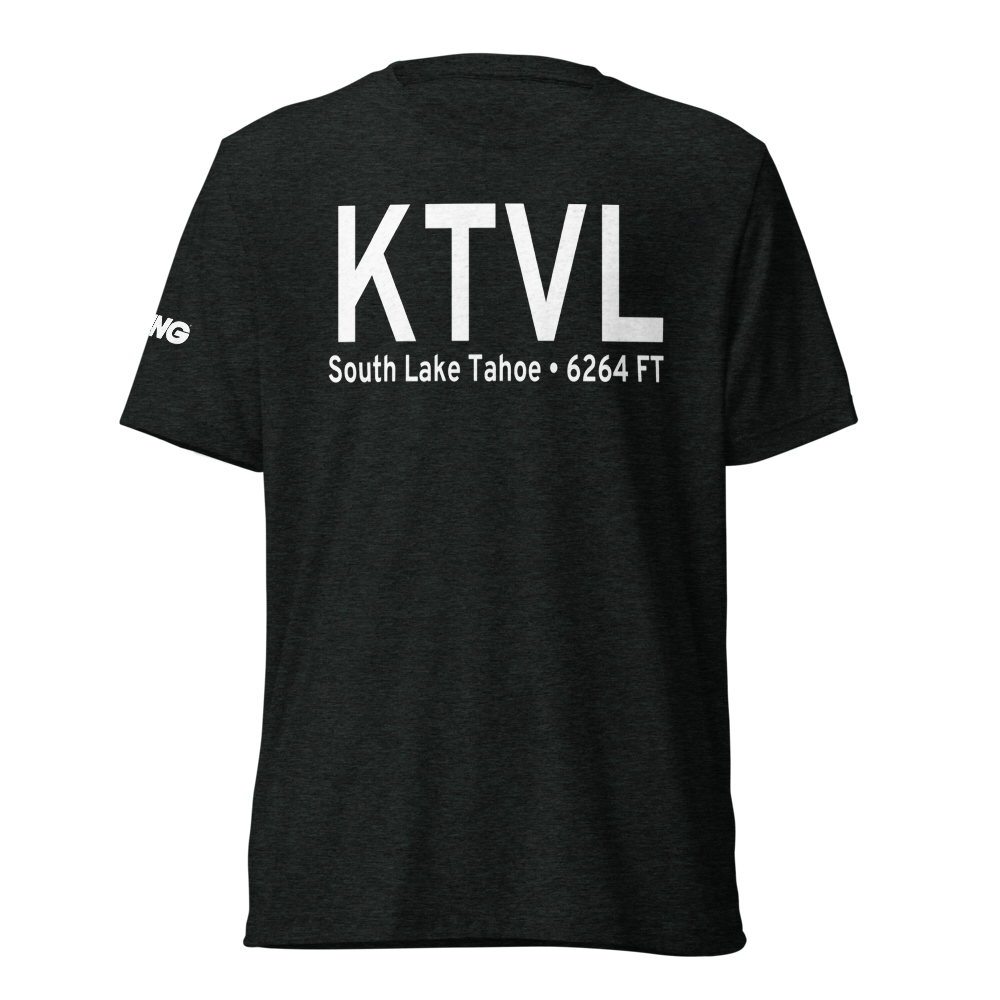 Lake Tahoe Airport (KTVL) ICAO Tri-blend T-Shirt 