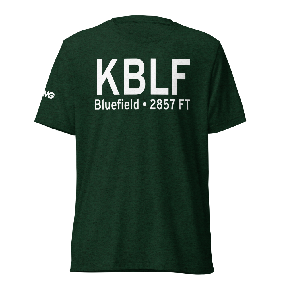 Mercer County Airport (KBLF) ICAO Tri-blend T-Shirt 