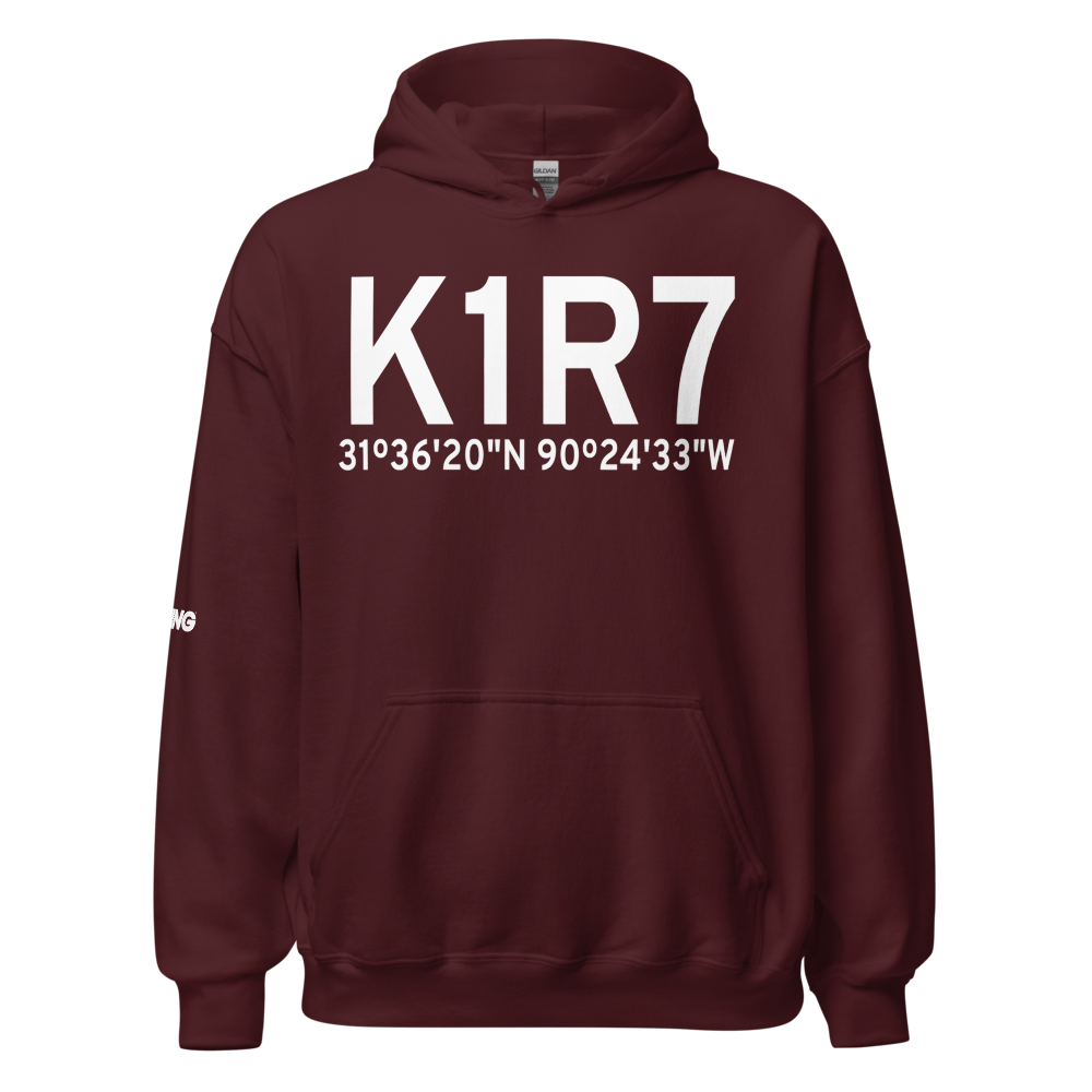 Brookhaven-Lincoln County Airport (K1R7) ICAO Hoodie Sweatshirt 