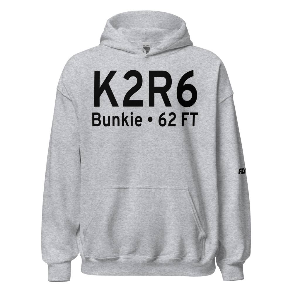 Bunkie Municipal Airport (K2R6) ICAO Hoodie Sweatshirt 