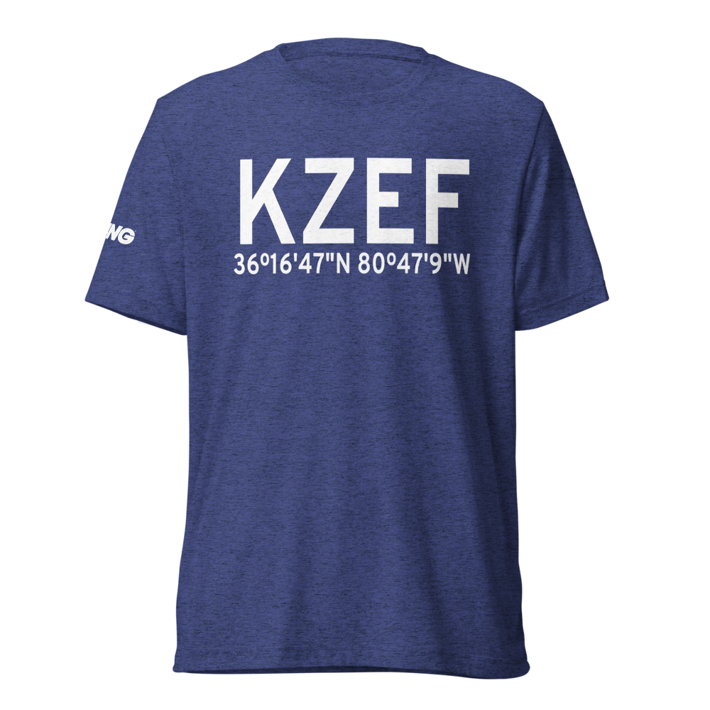 Elkin Municipal Airport (KZEF) ICAO Tri-blend T-Shirt 