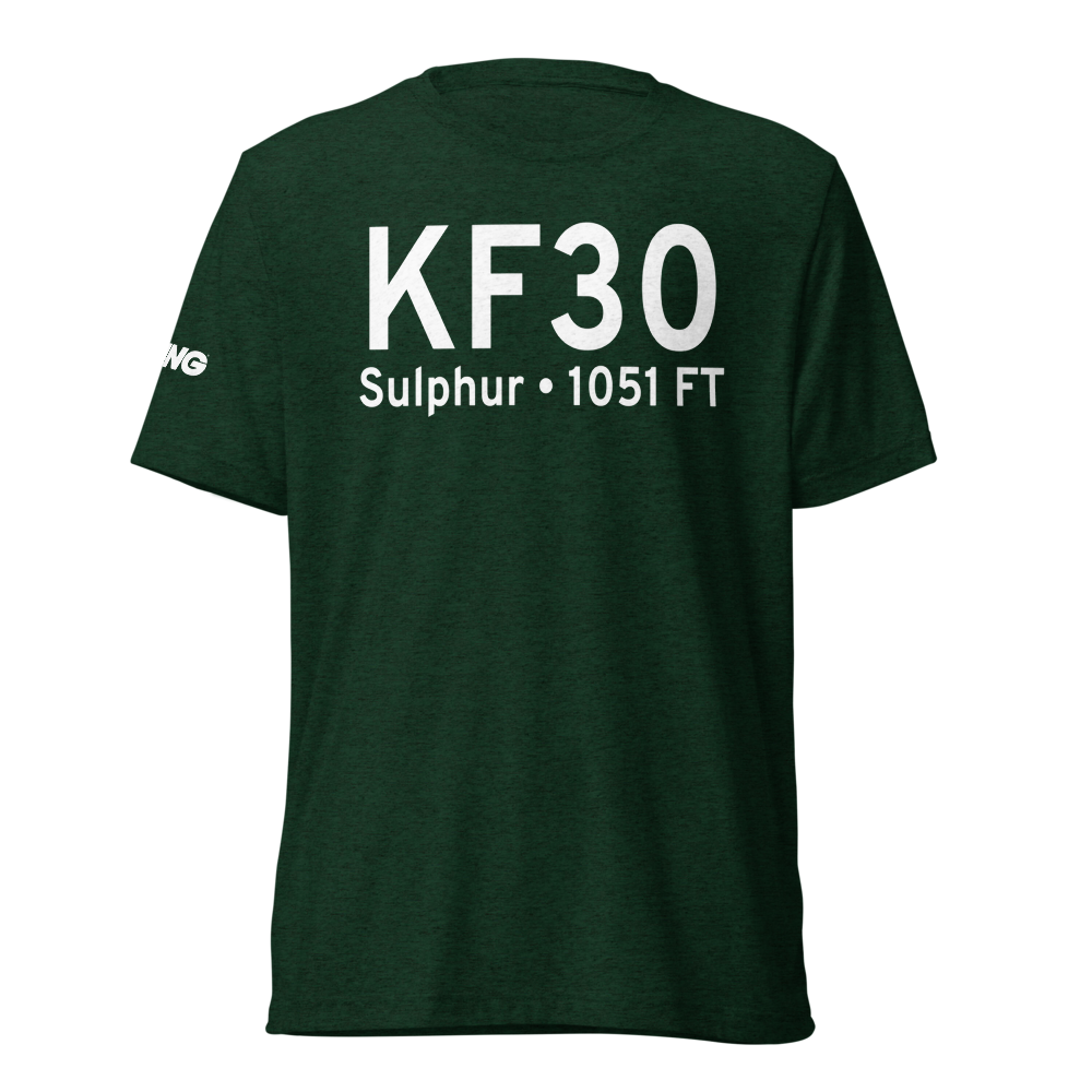 Sulphur Municipal Airport (KF30) ICAO Tri-blend T-Shirt 