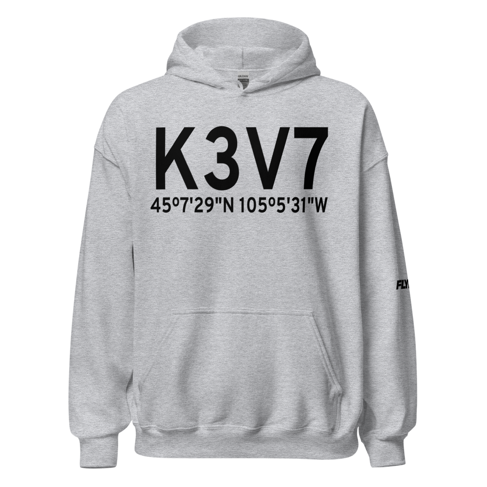 Belle Creek Airport (K3V7) ICAO Hoodie Sweatshirt 
