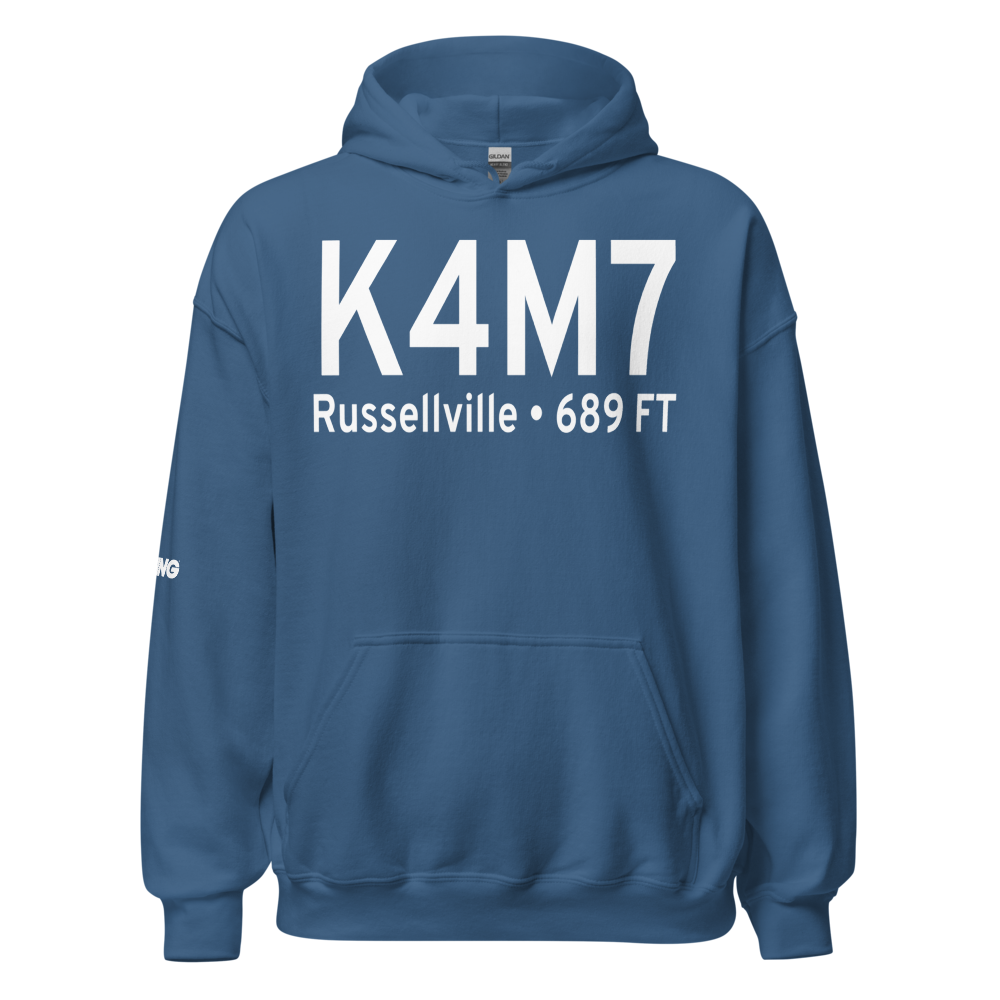 Russellville Logan County Airport (K4M7) ICAO Hoodie Sweatshirt 