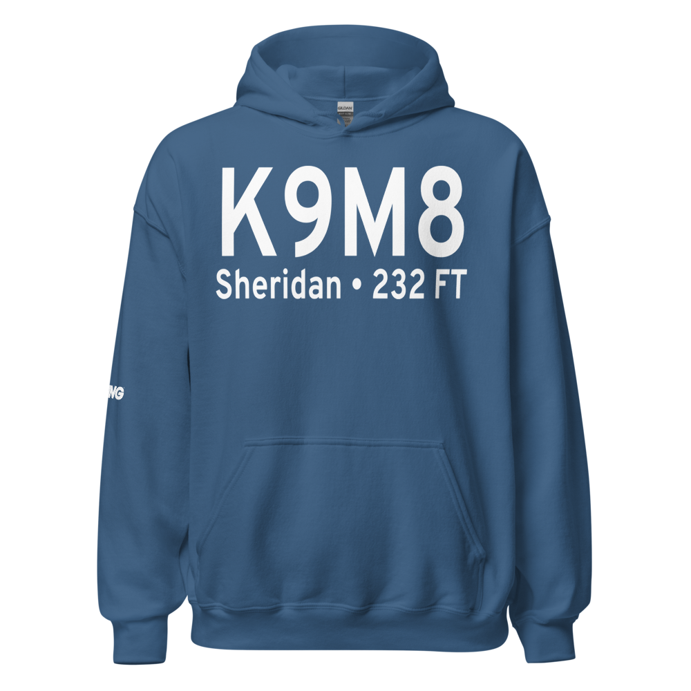 Sheridan Municipal Airport (K9M8) ICAO Hoodie Sweatshirt 