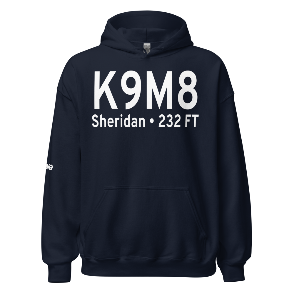 Sheridan Municipal Airport (K9M8) ICAO Hoodie Sweatshirt 