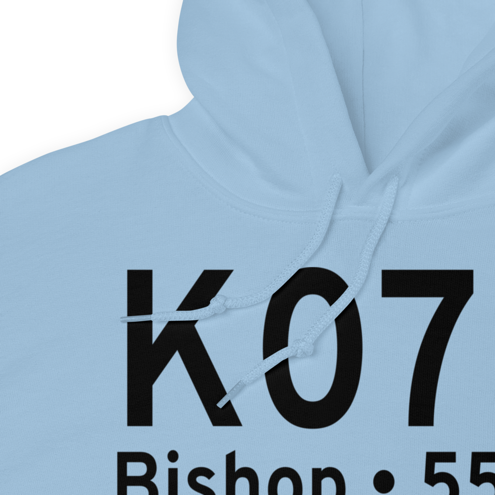 Bishop Municipal Airport (K07R) ICAO Hoodie Sweatshirt 