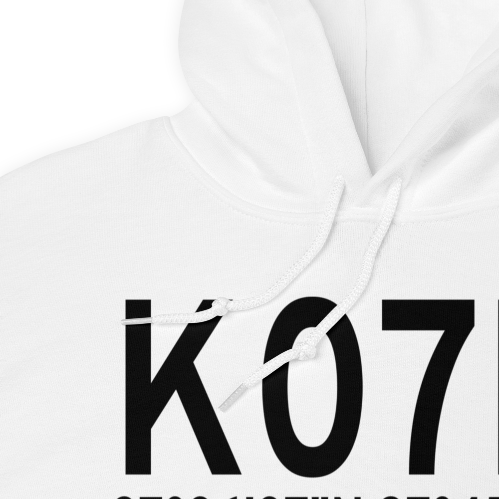 Bishop Municipal Airport (K07R) ICAO Hoodie Sweatshirt 