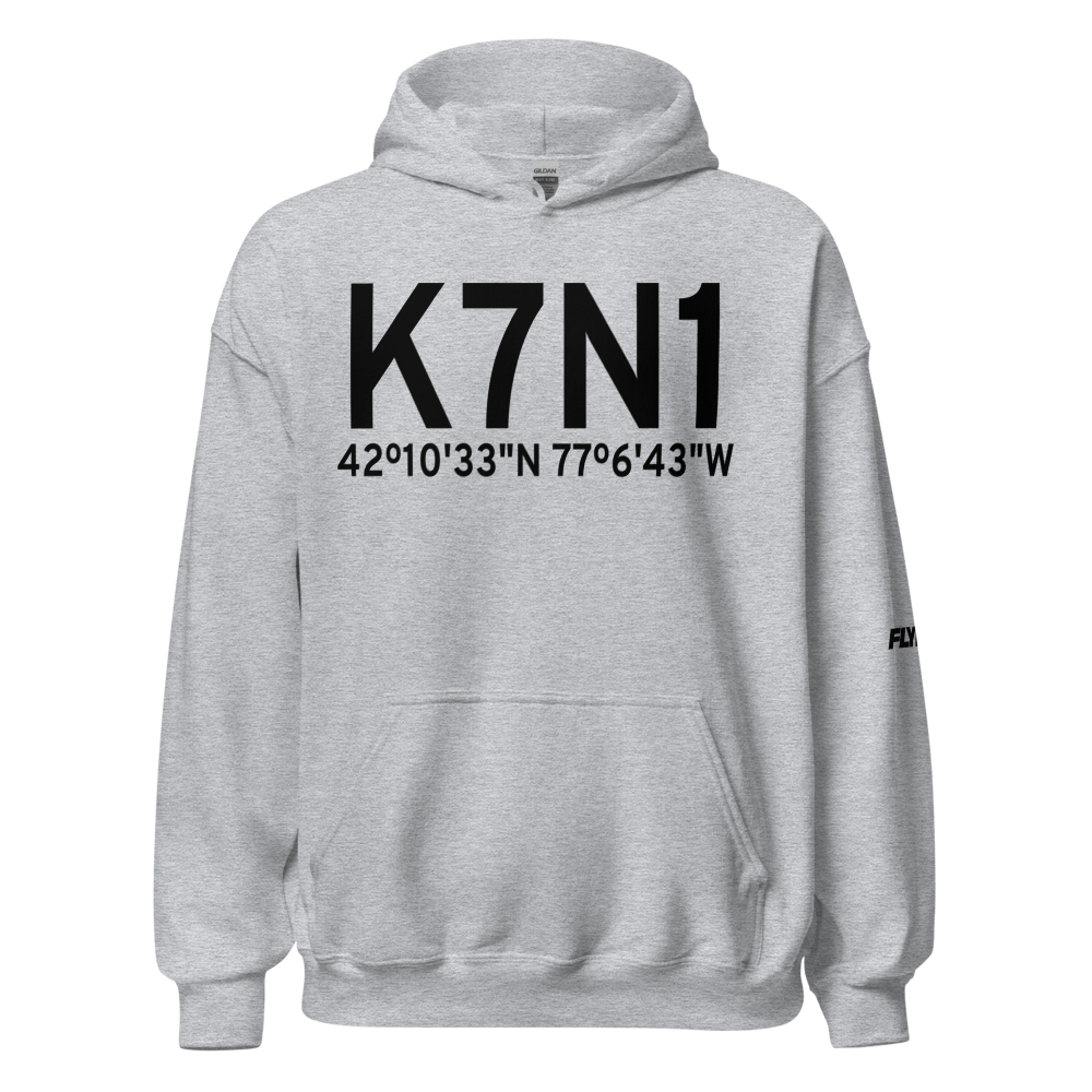 Corning Painted Post Airport (K7N1) ICAO Hoodie Sweatshirt 