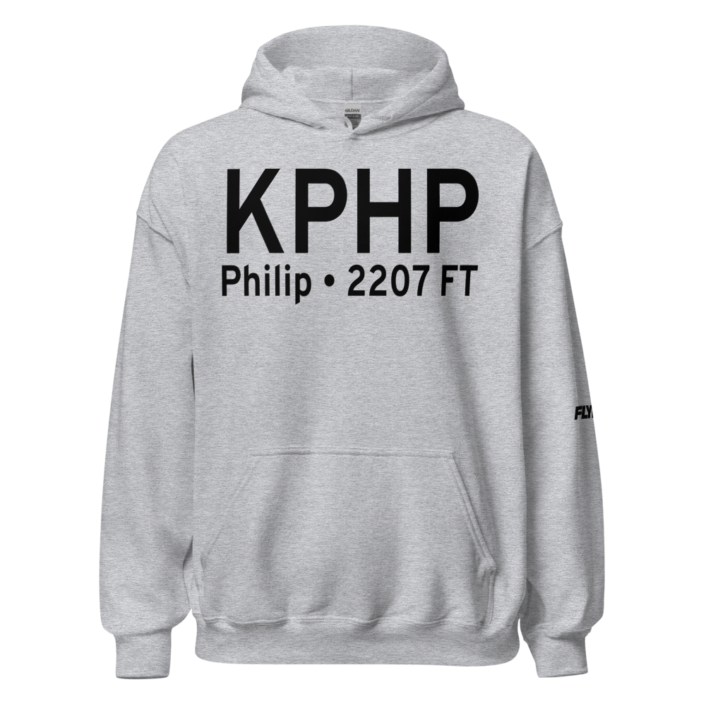 Philip Airport (KPHP) ICAO Hoodie Sweatshirt 