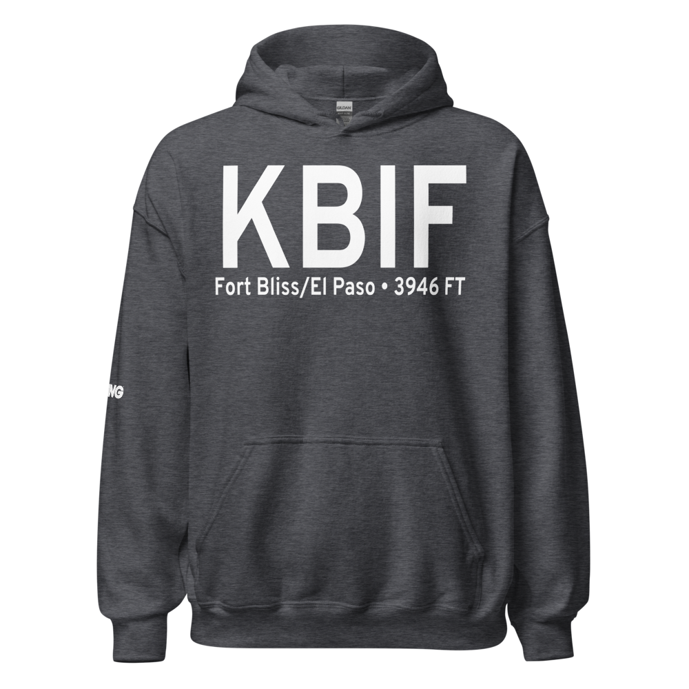 Biggs Army Air Field (Fort Bliss) (KBIF) ICAO Hoodie Sweatshirt 
