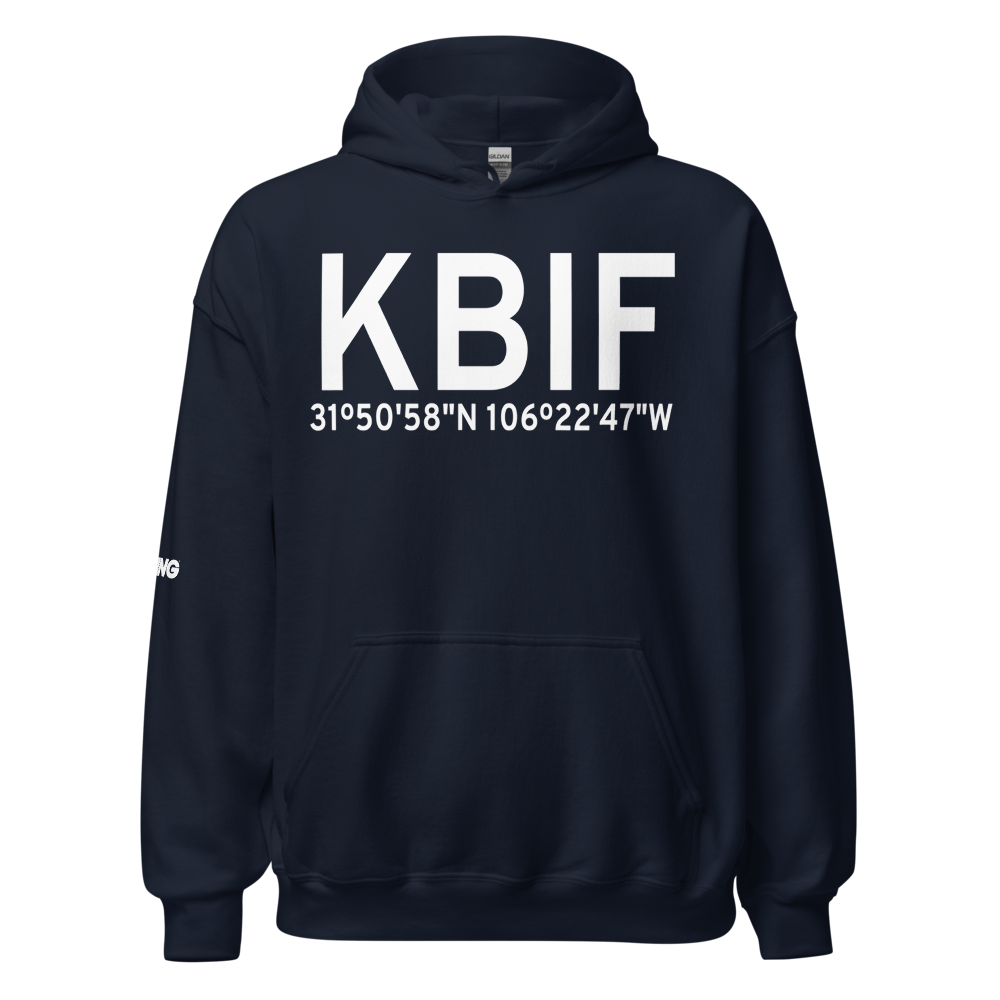 Biggs Army Air Field (Fort Bliss) (KBIF) ICAO Hoodie Sweatshirt 