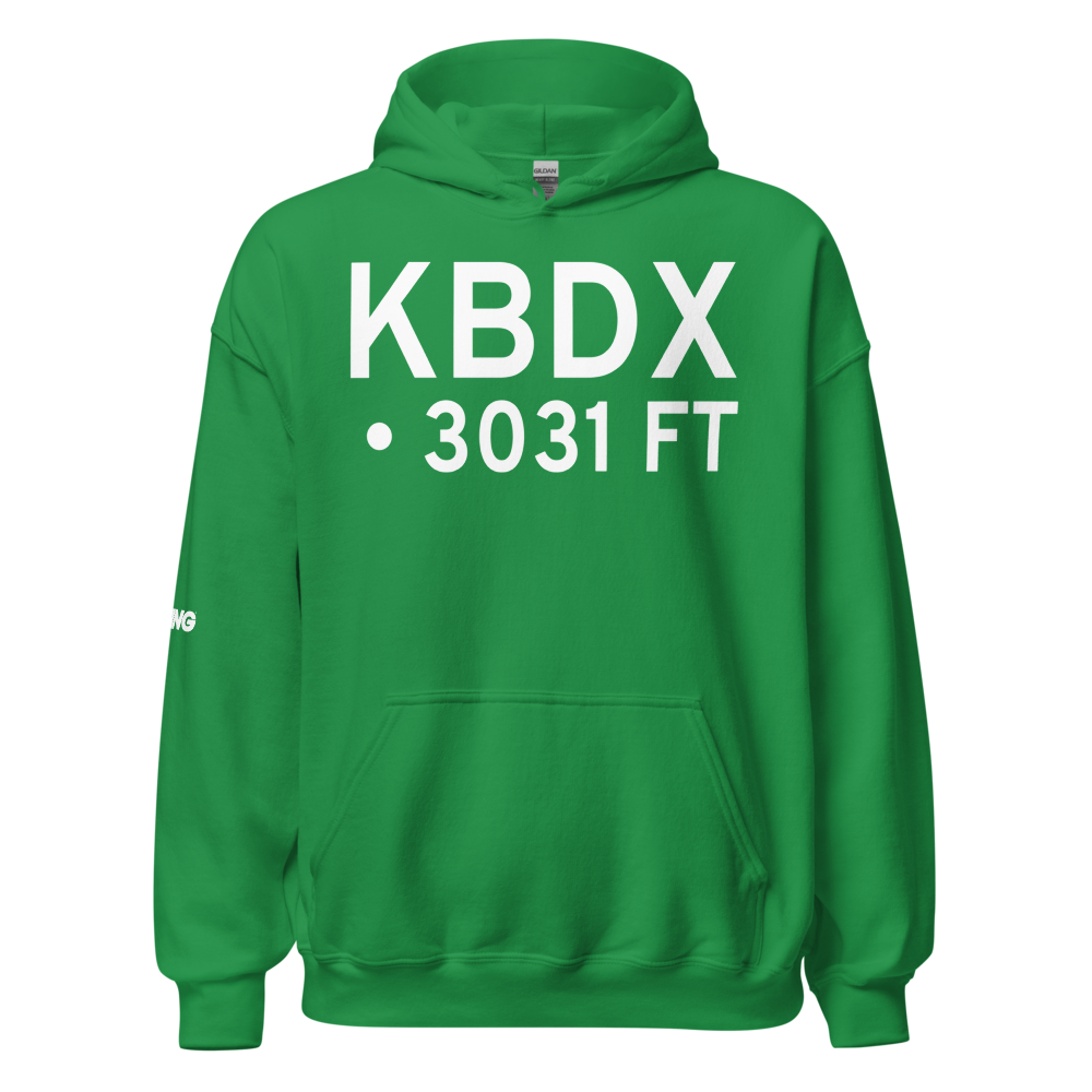 Broadus Airport (KBDX) ICAO Hoodie Sweatshirt 