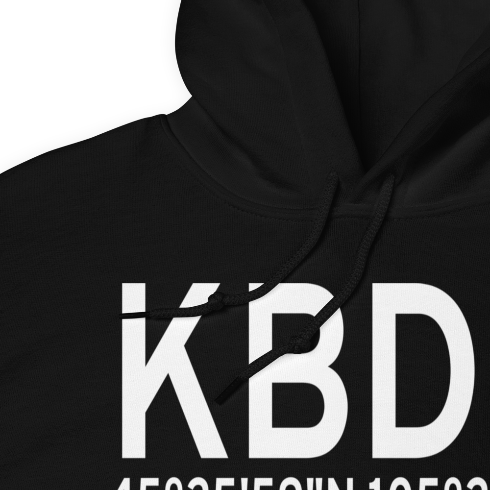 Broadus Airport (KBDX) ICAO Hoodie Sweatshirt 