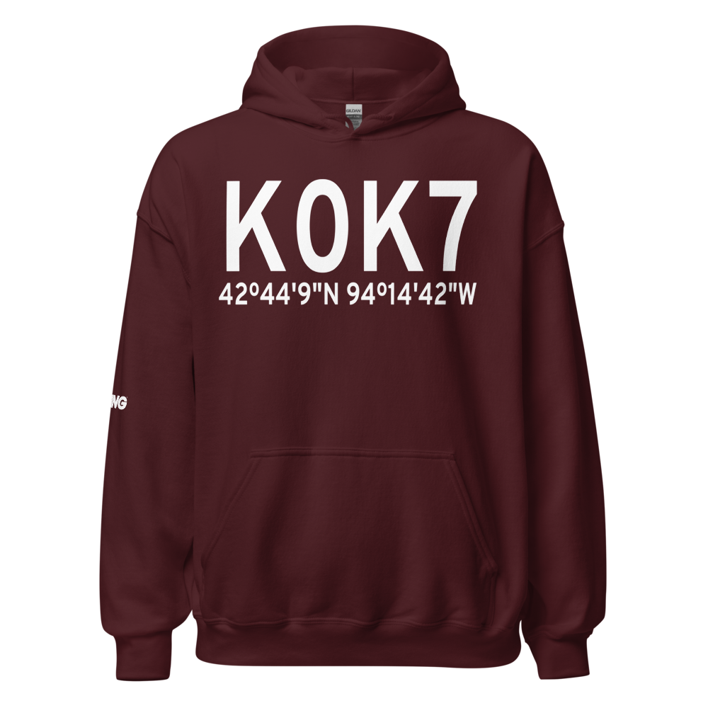 Humboldt Municipal Airport (K0K7) ICAO Hoodie Sweatshirt 