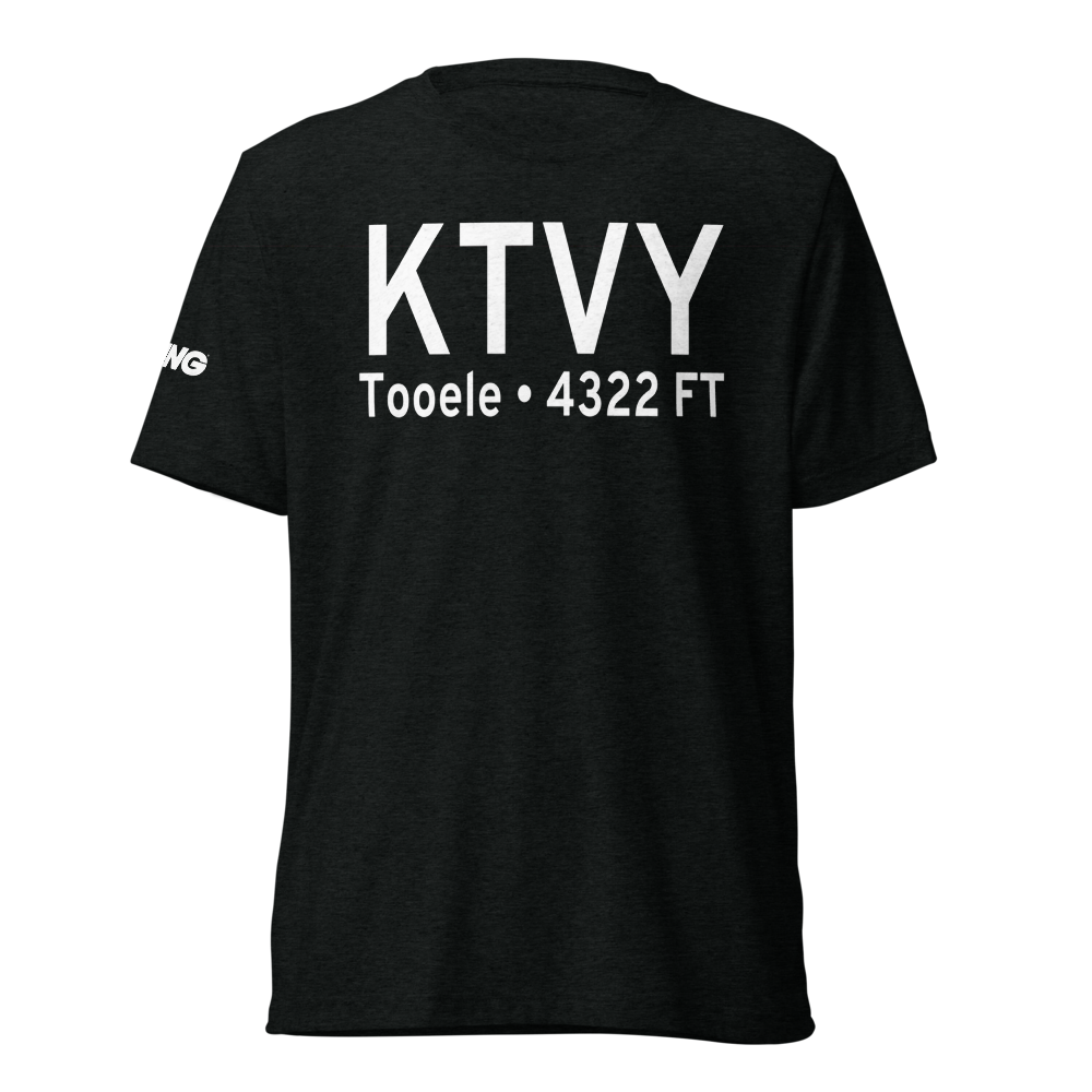 Bolinder Field Tooele Valley Airport (KTVY) ICAO Tri-blend T-Shirt 
