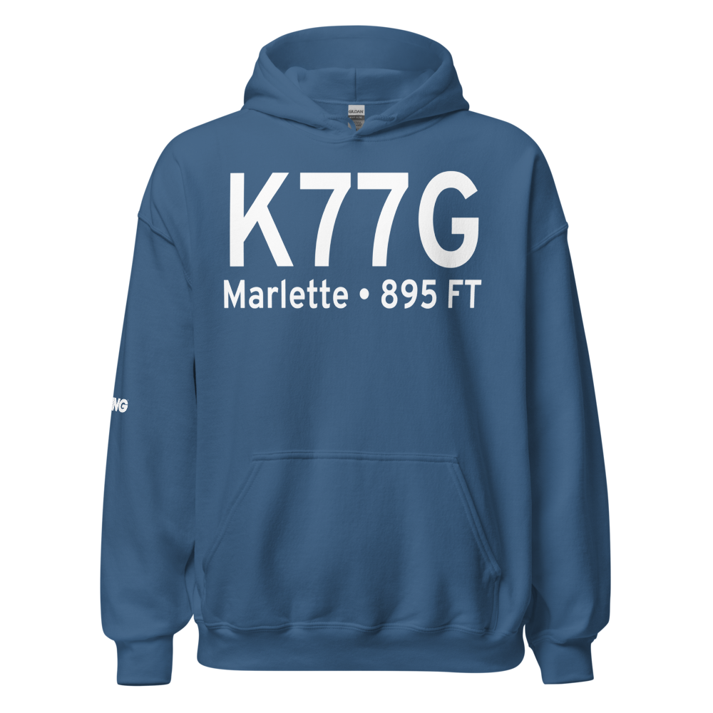 Marlette Township Airport (K77G) ICAO Hoodie Sweatshirt 