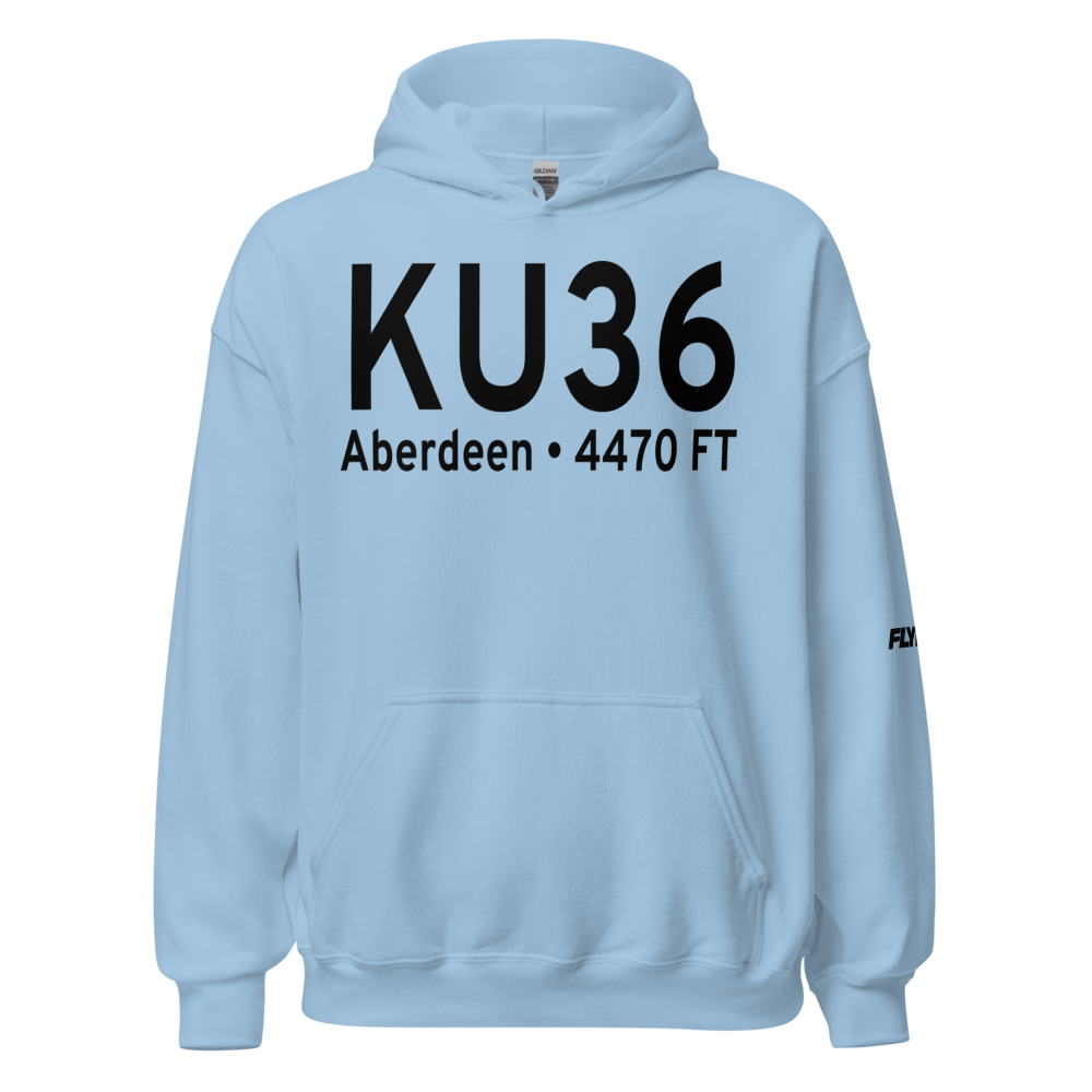 Aberdeen Municipal Airport (KU36) ICAO Hoodie Sweatshirt 