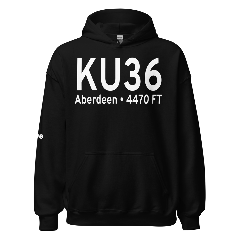 Aberdeen Municipal Airport (KU36) ICAO Hoodie Sweatshirt 