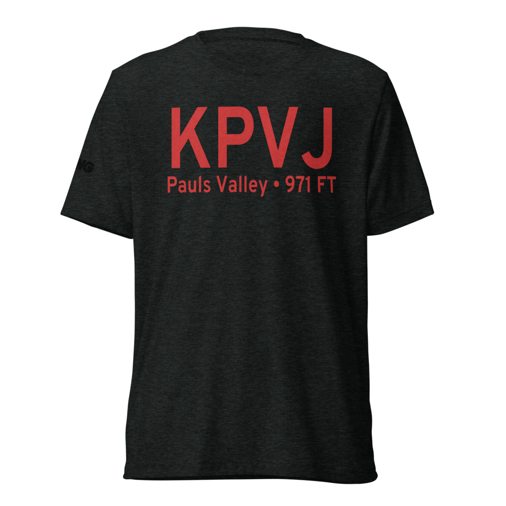 Pauls Valley Municipal Airport (KPVJ) ICAO Tri-blend T-Shirt 