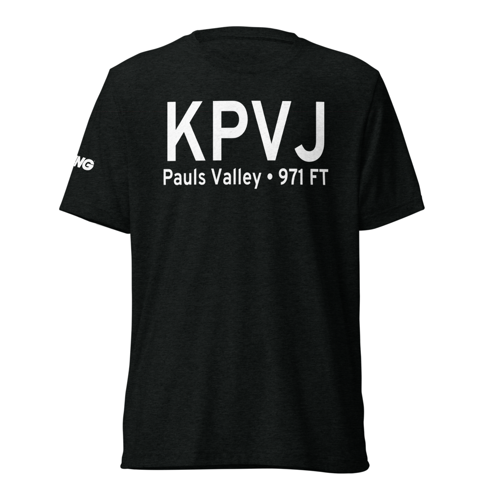 Pauls Valley Municipal Airport (KPVJ) ICAO Tri-blend T-Shirt 