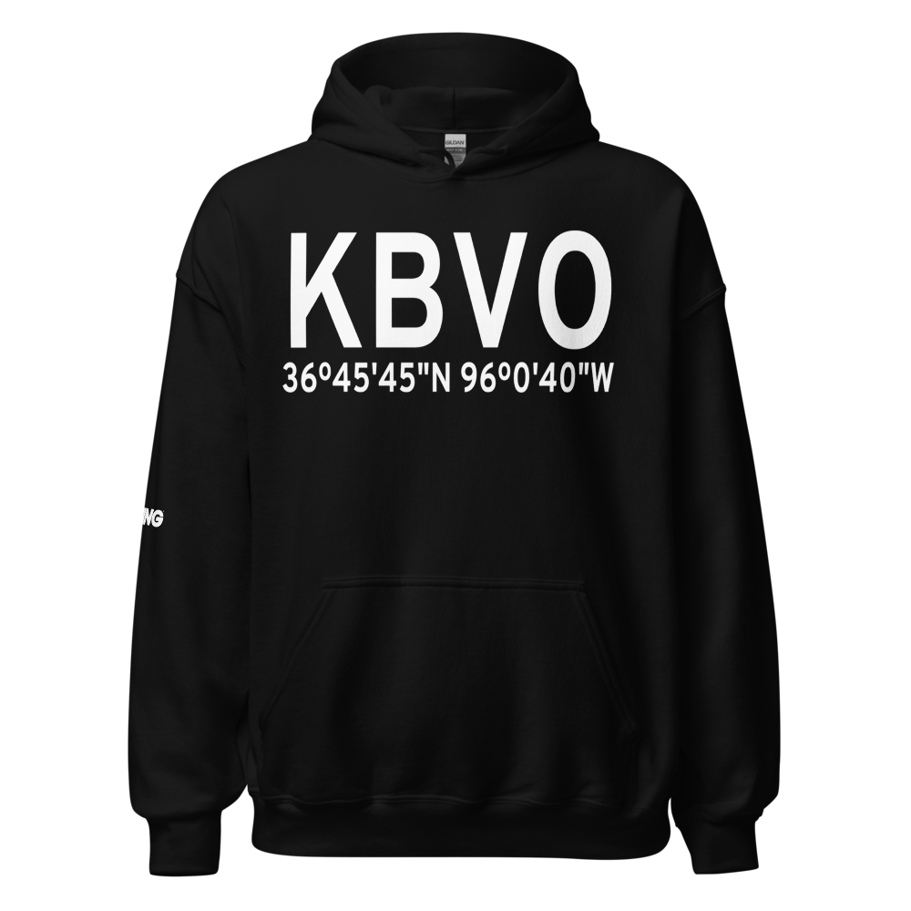 Bartlesville Municipal Airport (KBVO) ICAO Hoodie Sweatshirt 