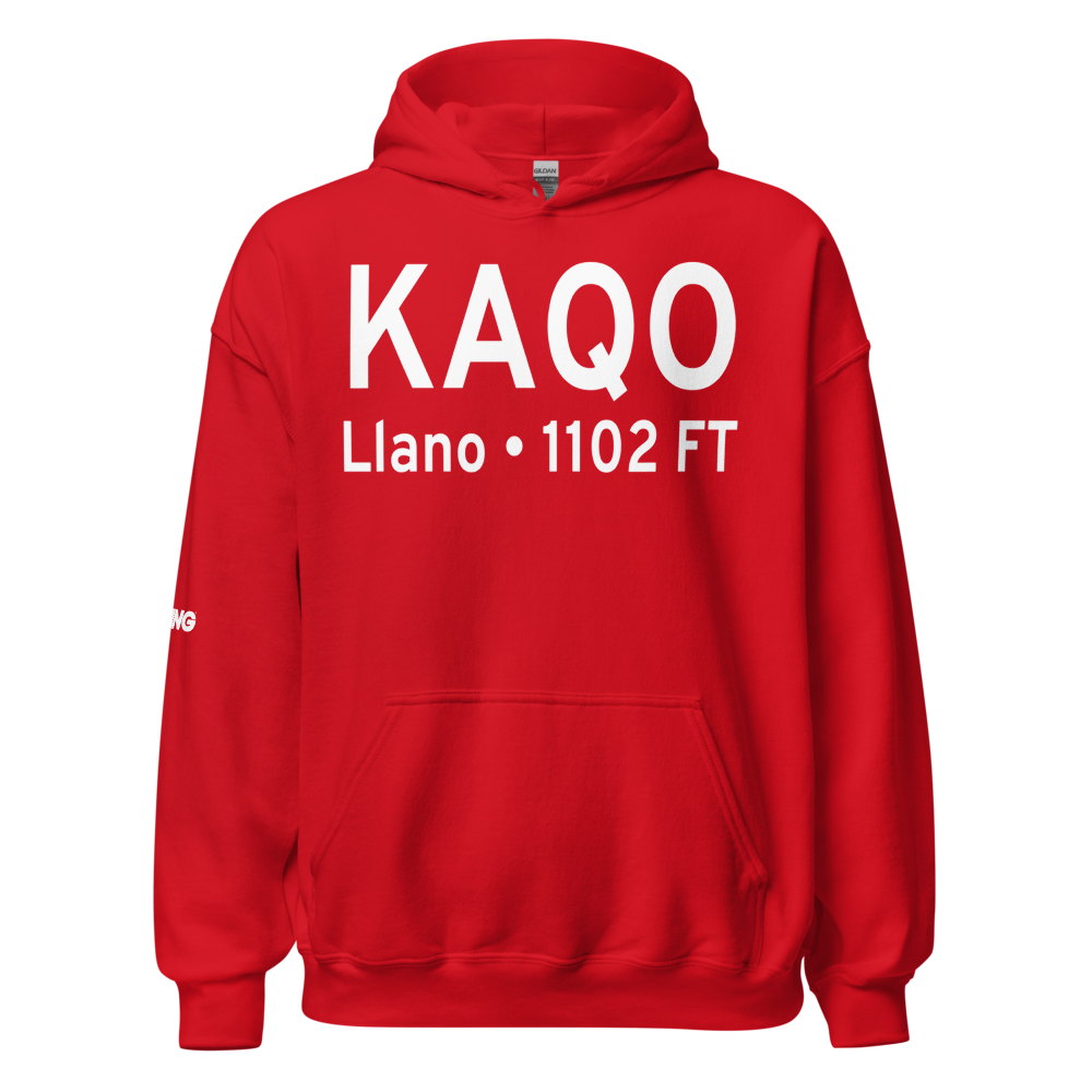Llano Municipal Airport (KAQO) ICAO Hoodie Sweatshirt 