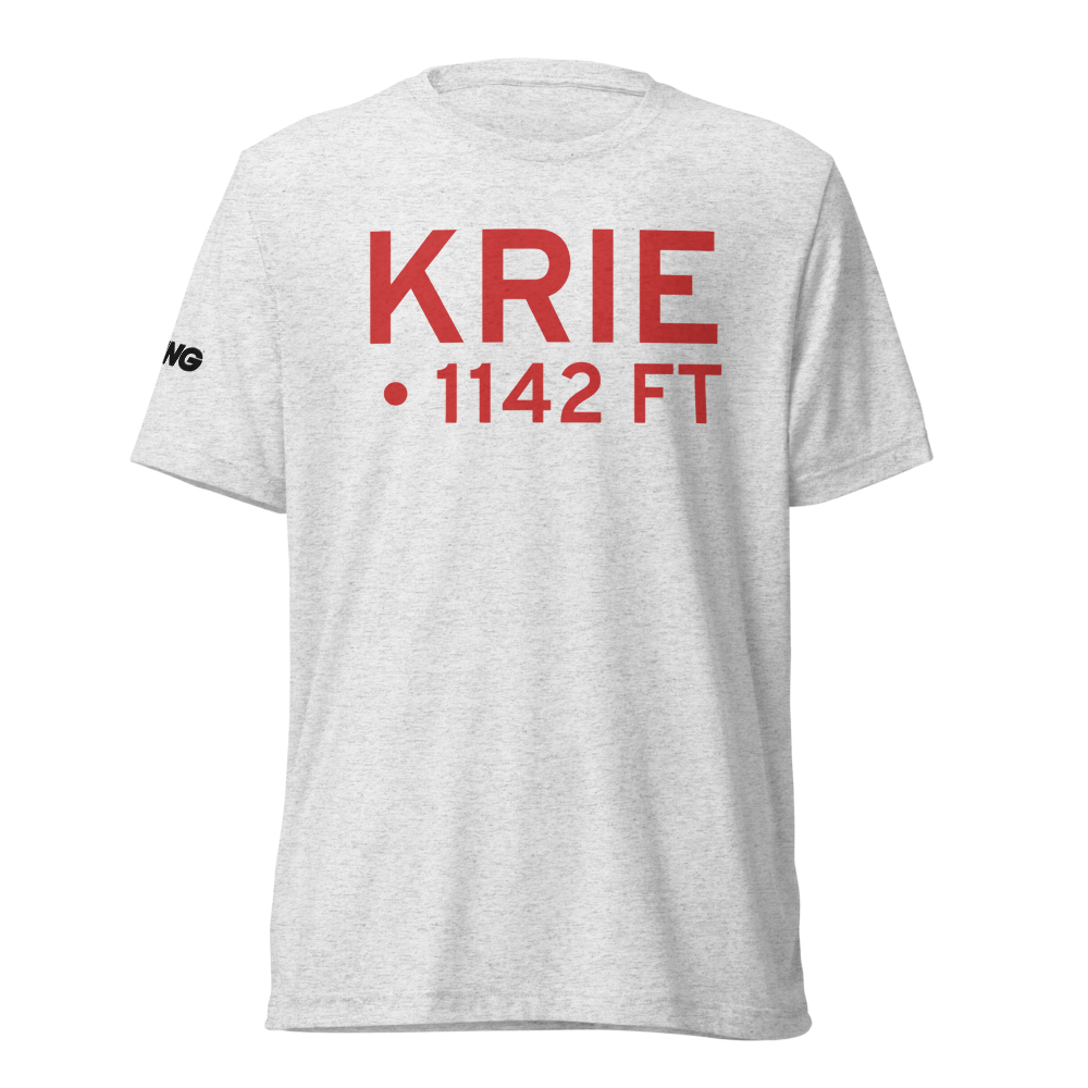 Rice Lake Airport (KRIE) ICAO Tri-blend T-Shirt 