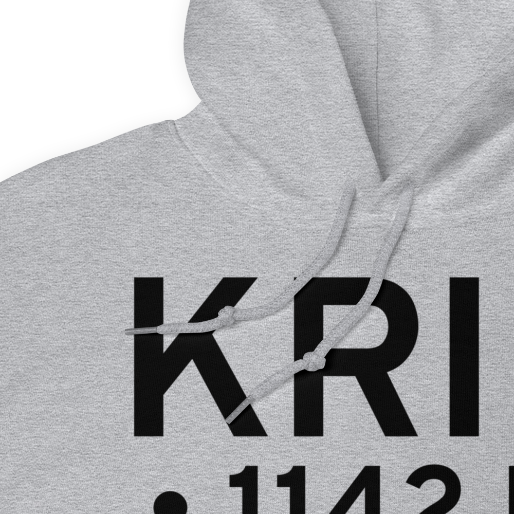 Rice Lake Airport (KRIE) ICAO Hoodie Sweatshirt 