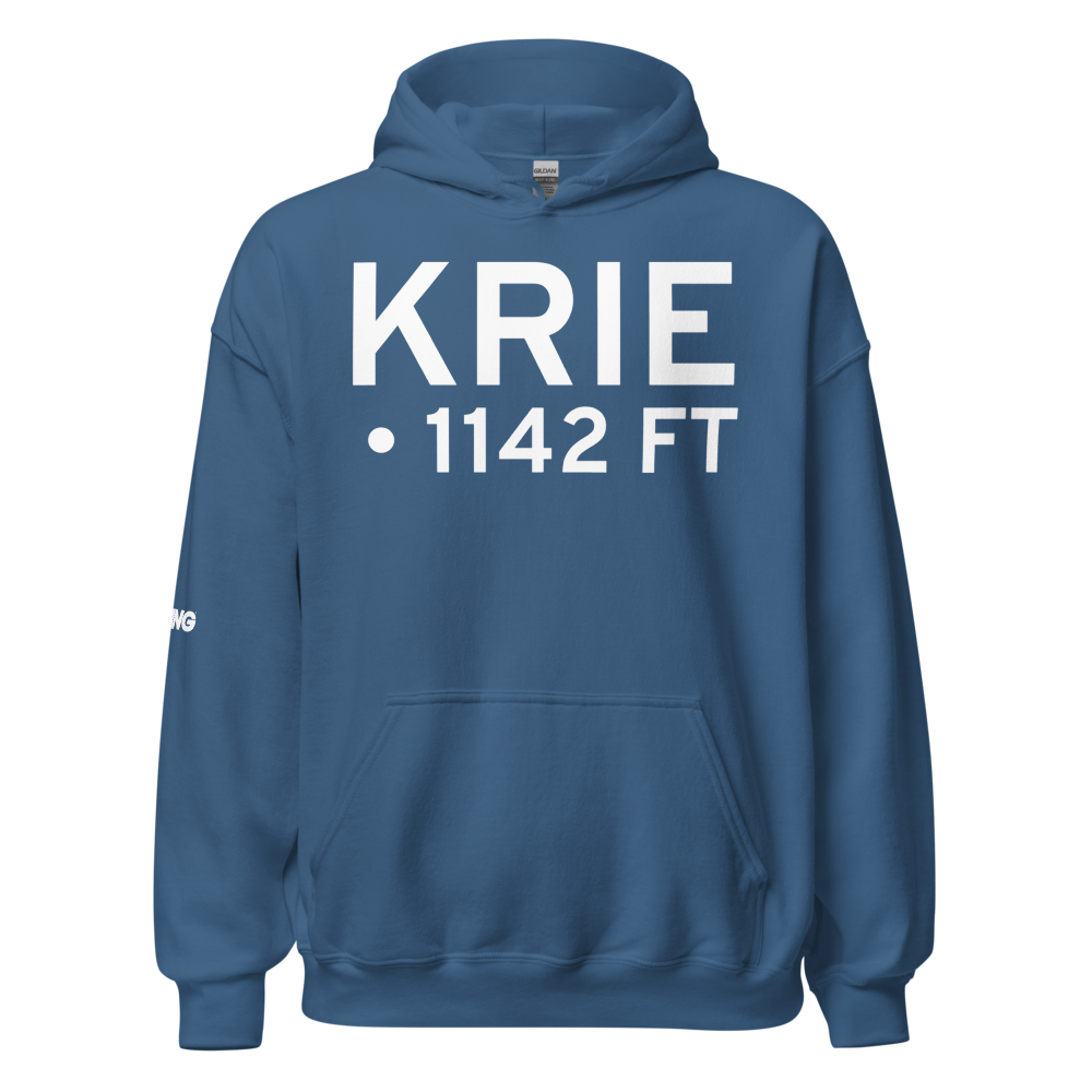 Rice Lake Airport (KRIE) ICAO Hoodie Sweatshirt 