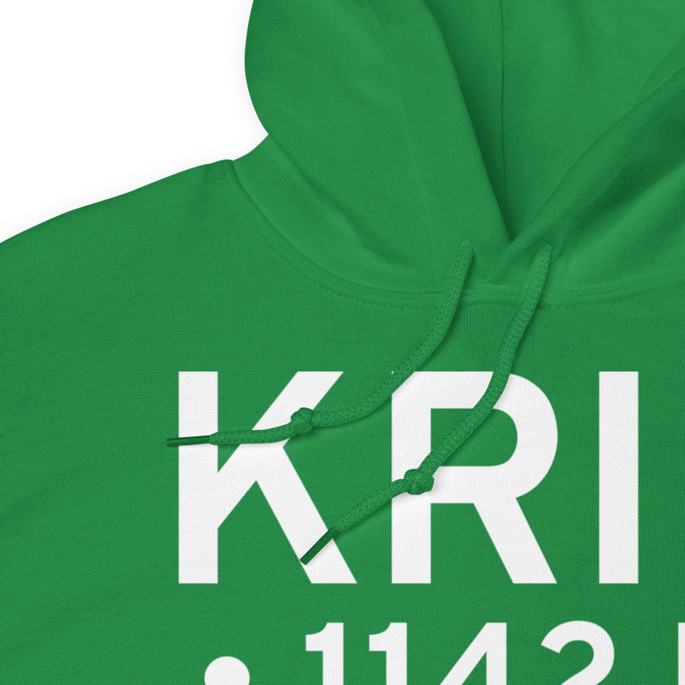 Rice Lake Airport (KRIE) ICAO Hoodie Sweatshirt 