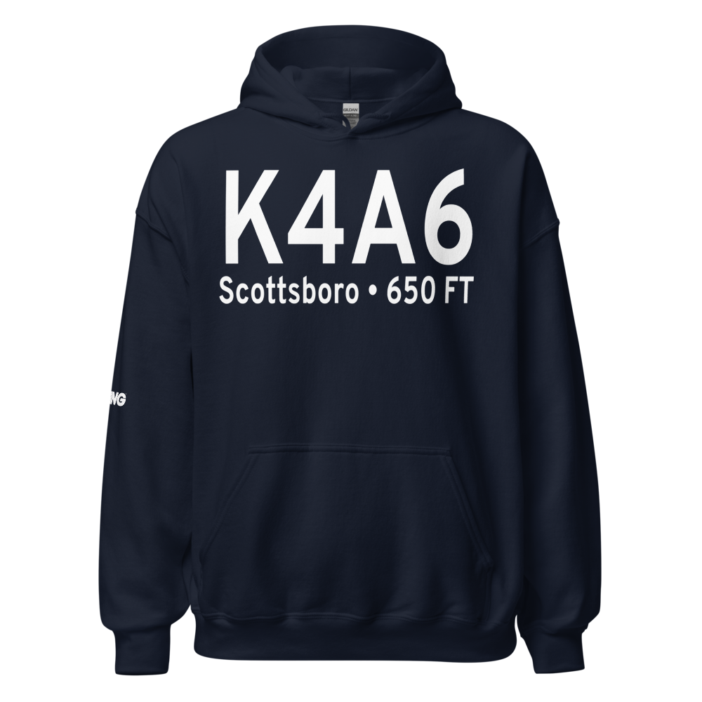 Scottsboro Municipal Word Field (K4A6) ICAO Hoodie Sweatshirt 