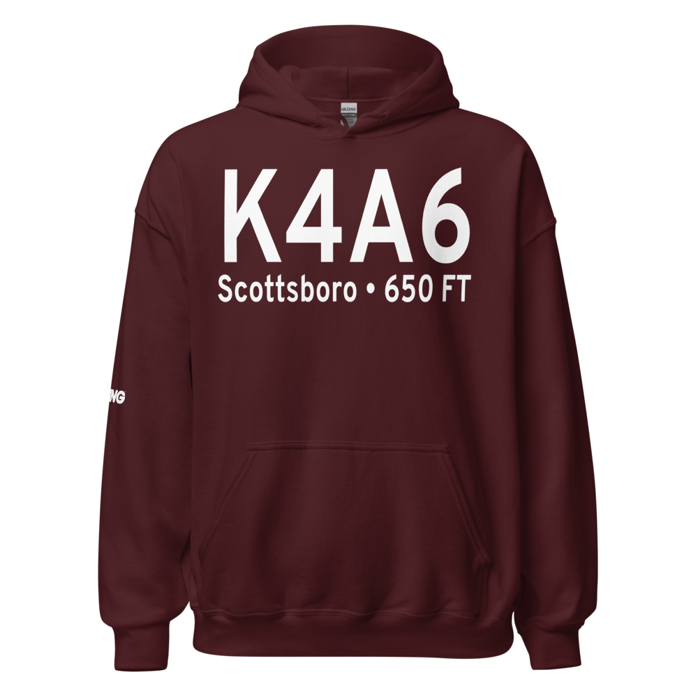 Scottsboro Municipal Word Field (K4A6) ICAO Hoodie Sweatshirt 