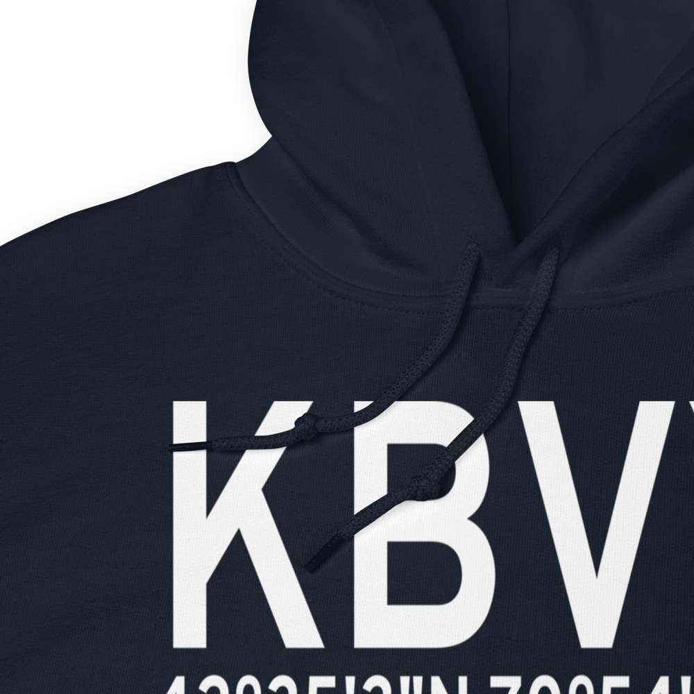 Beverly Municipal Airport (KBVY) ICAO Hoodie Sweatshirt 