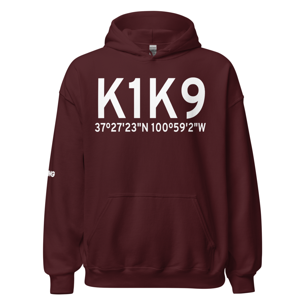 Satanta Municipal Airport (K1K9) ICAO Hoodie Sweatshirt 