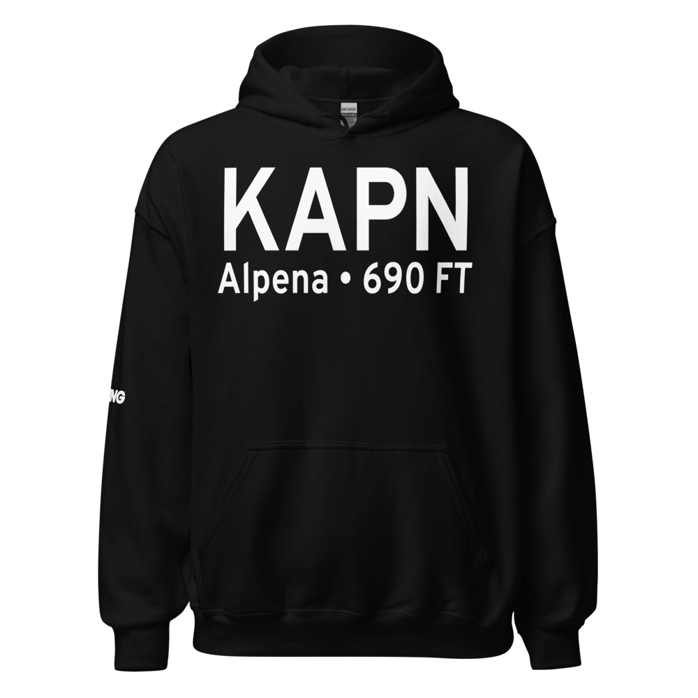 Alpena County Regional Airport (KAPN) ICAO Hoodie Sweatshirt 