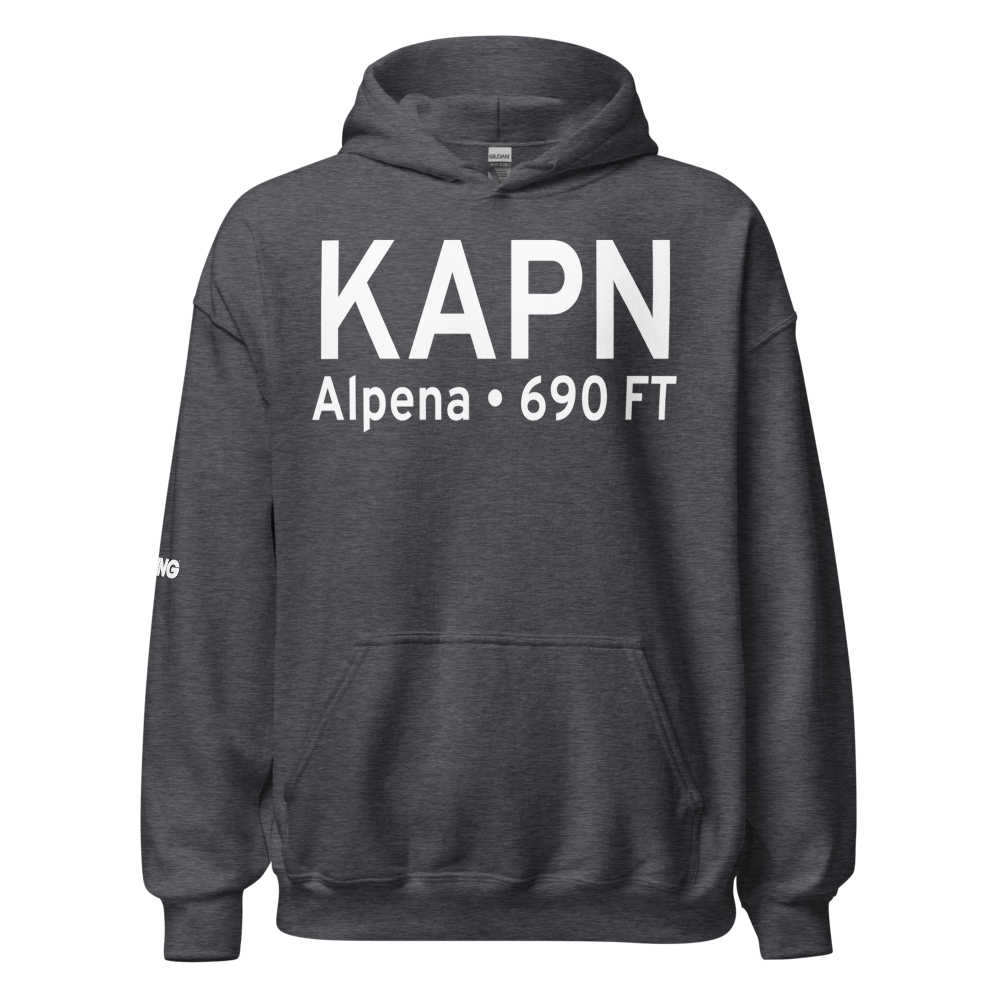 Alpena County Regional Airport (KAPN) ICAO Hoodie Sweatshirt 