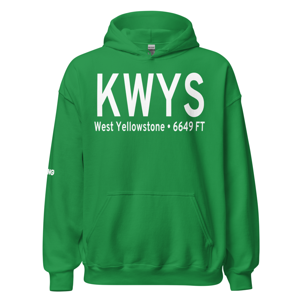 Yellowstone Airport (KWYS) ICAO Hoodie Sweatshirt 