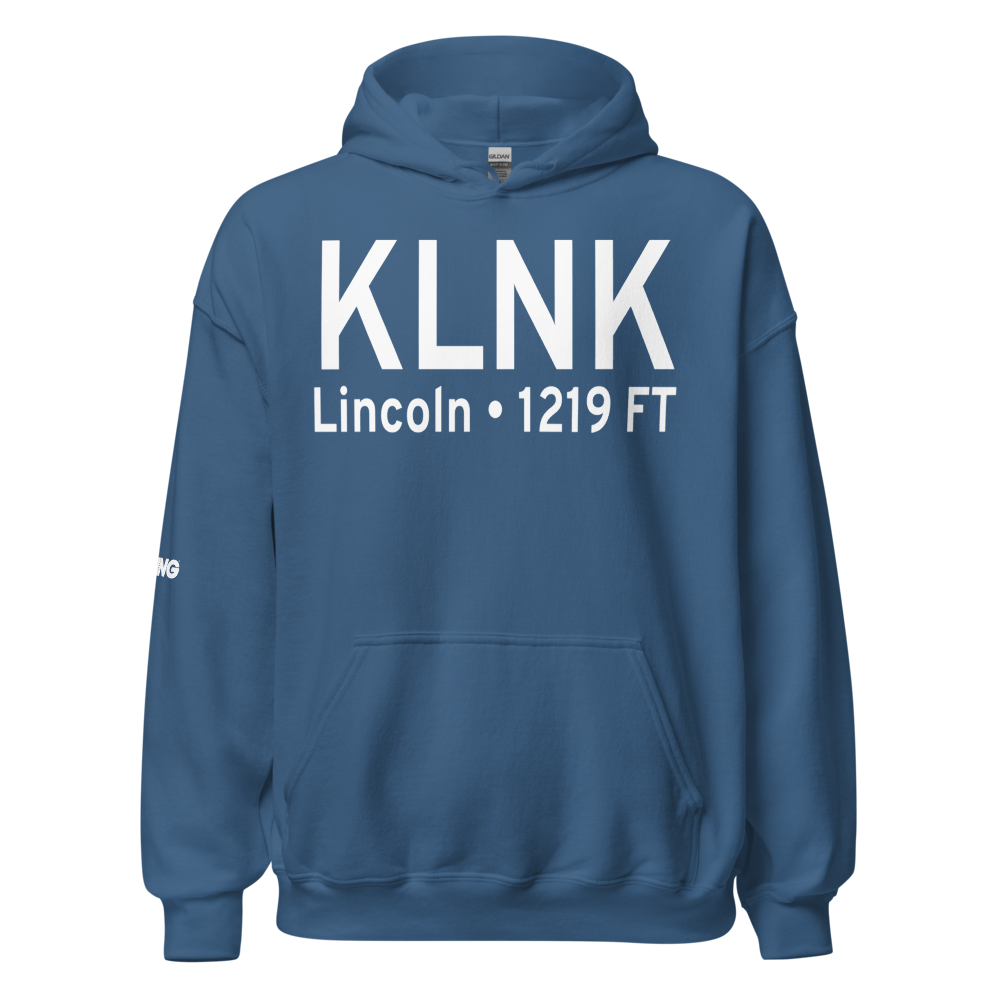 Lincoln Airport (KLNK) ICAO Hoodie Sweatshirt 