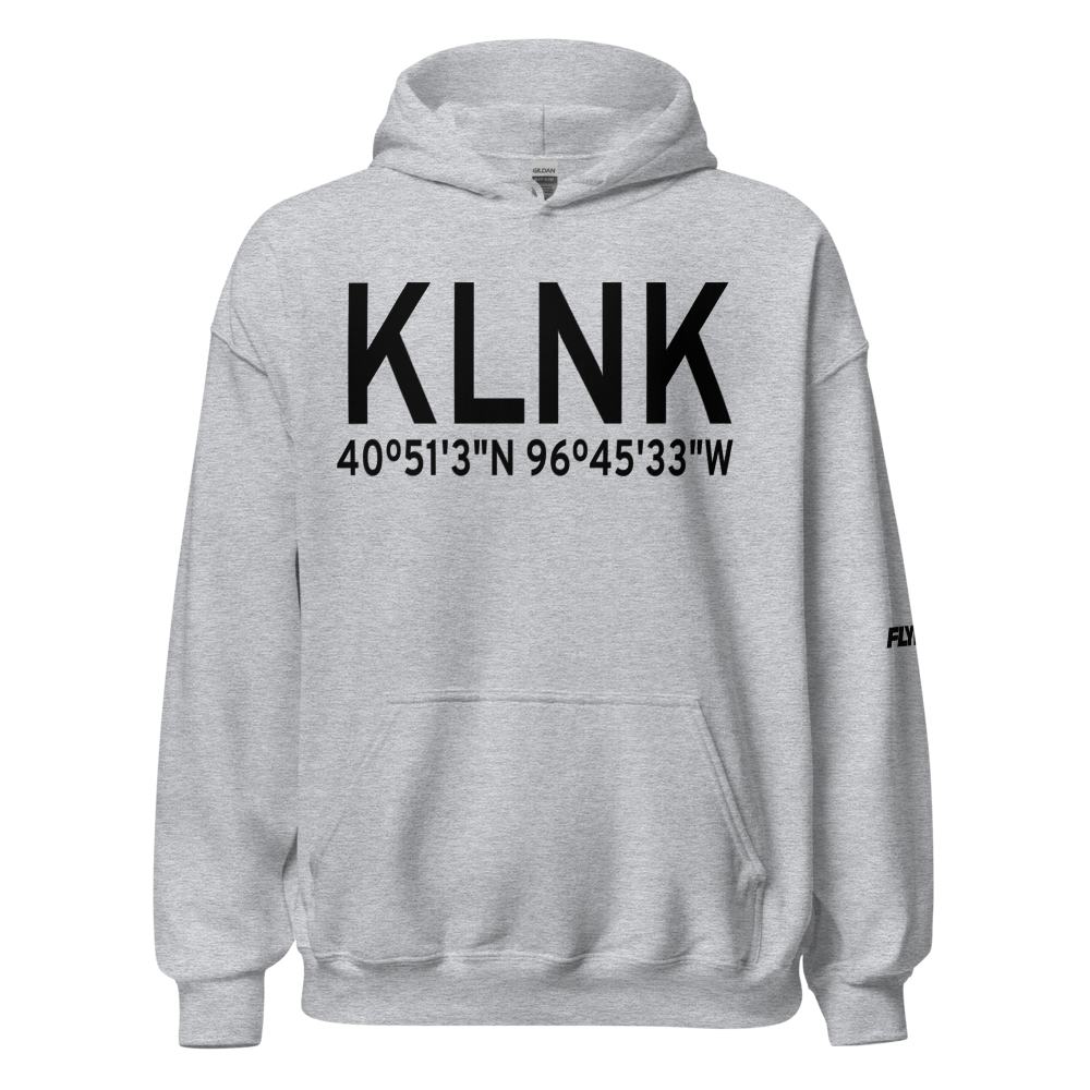 Lincoln Airport (KLNK) ICAO Hoodie Sweatshirt 